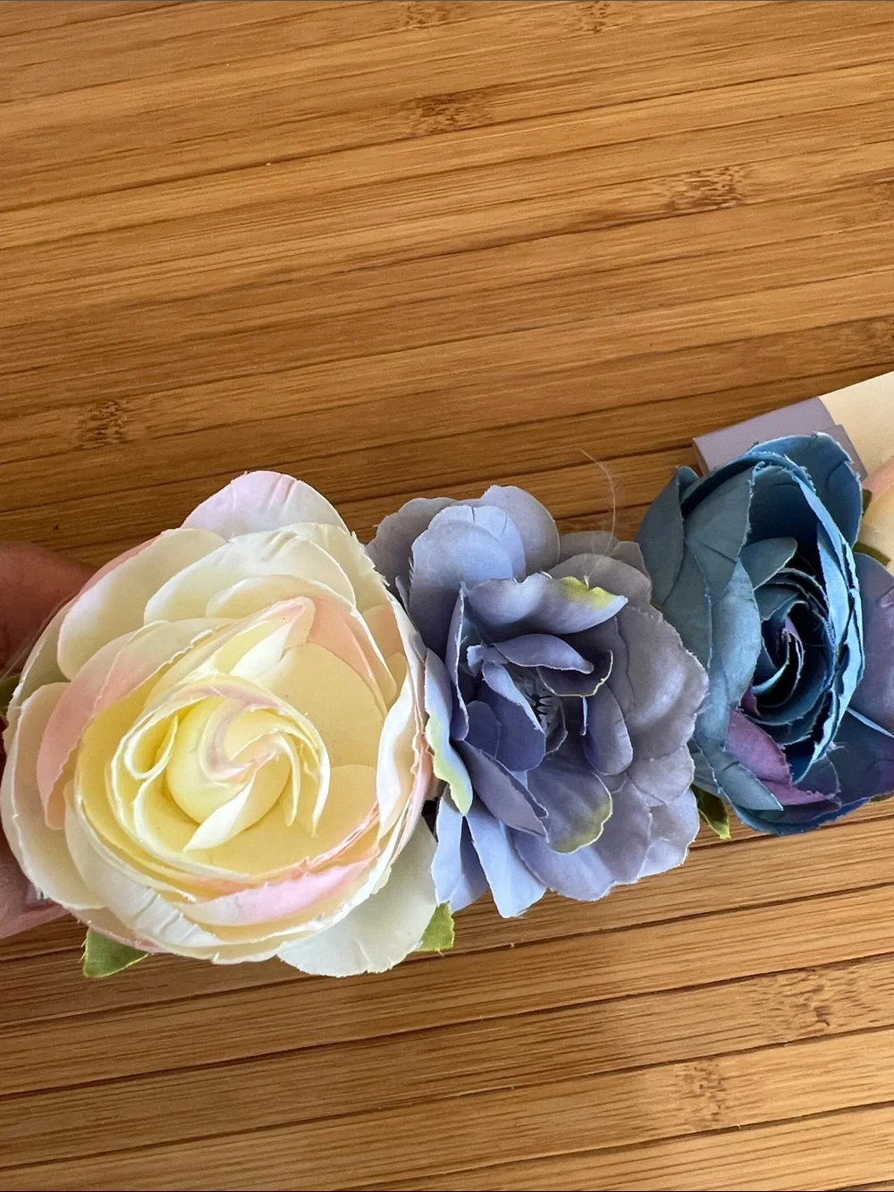 Claire's Blue and Cream Floral Elastic Headband for Kids